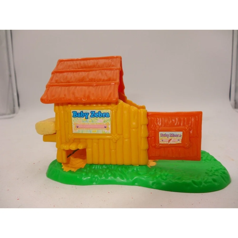 Littlest Pet Shop Zoo Baby Zebra and Mouse House Only LPS 1993 Kenner‎ Tonka Vtg